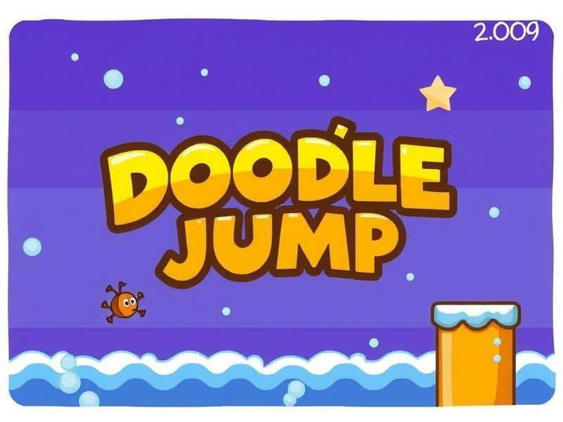 Doodle Jump 2009 gameplay on original iPhone screen showing character jumping on platforms