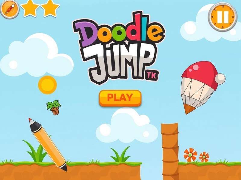 Doodle Jump online gameplay screenshot showing character on platforms