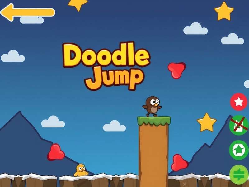 Close-up of different platform types in Doodle Jump