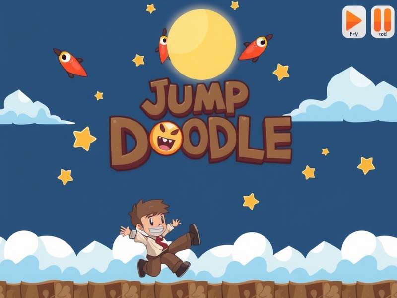 Doodle Jump gameplay showing character jumping on platforms