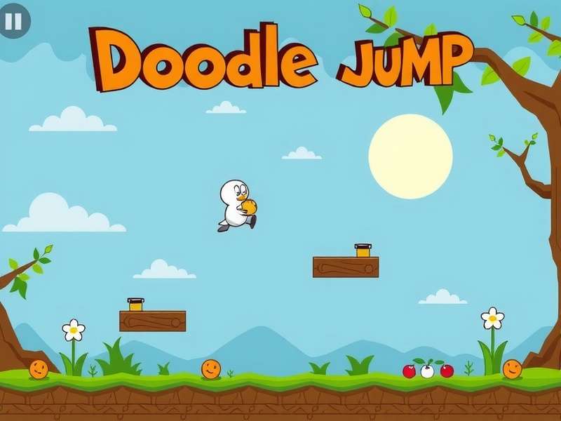 Doodle Jump gameplay on mobile device