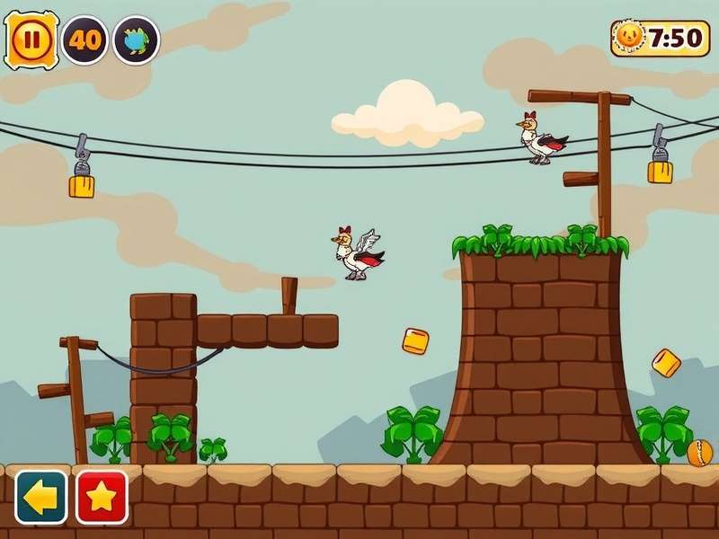 Gameplay screenshot of Doodle Jump 2 Level 5 showing oscillating green platforms and a UFO enemy