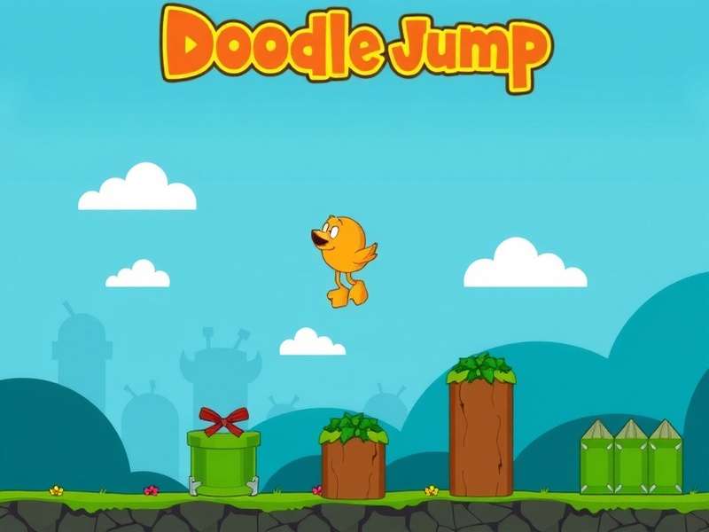 Gameplay screenshot of Doodle Jump Original Extension showing the character on platforms
