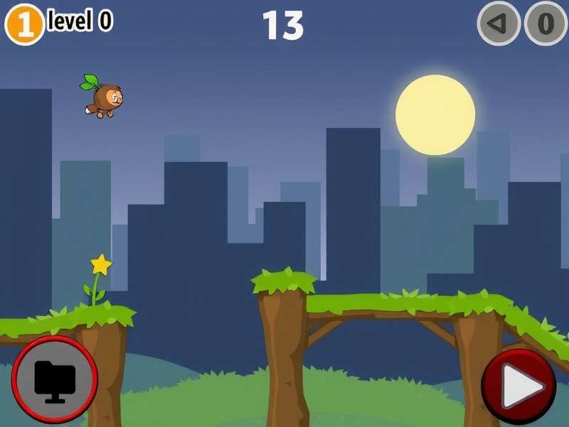 Doodle Jump 2 Level 0 gameplay screenshot showing the first green platforms