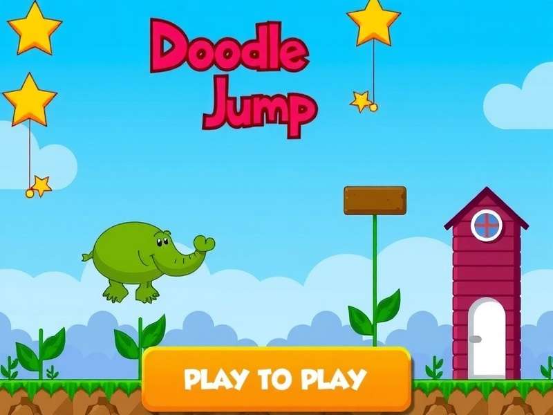 Doodle Jump game screenshot showing the character jumping on platforms