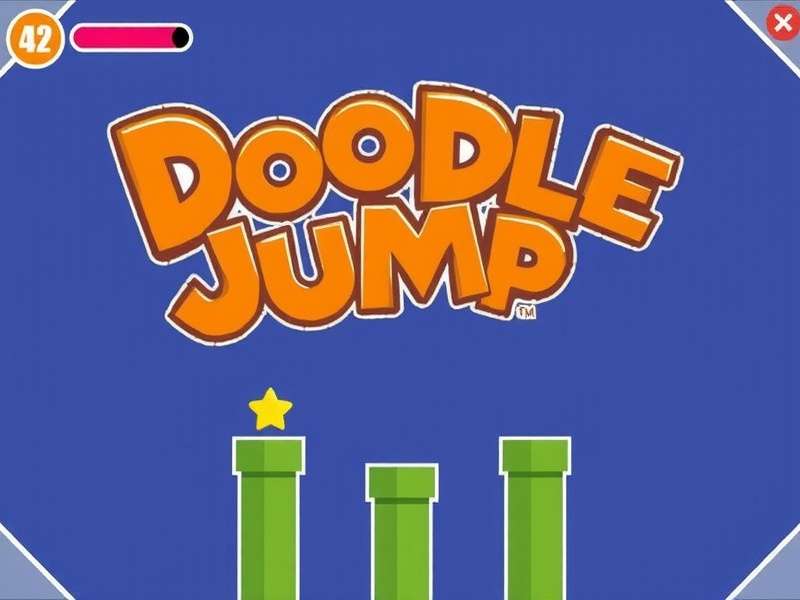 Doodle Jump gameplay screenshot showing character on platforms