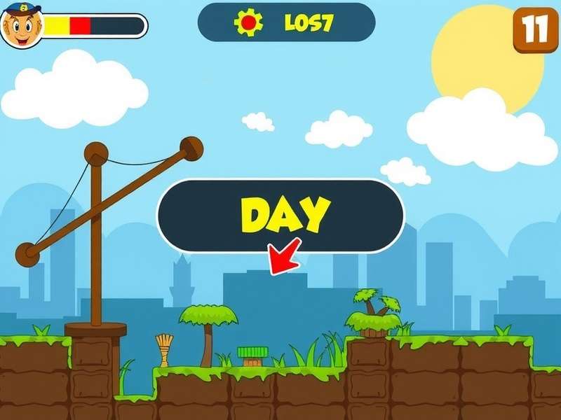 Colorful mobile gaming setup with phone showing Doodle Jump gameplay