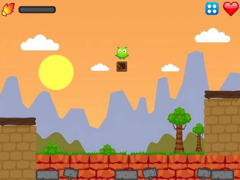 Pixel platformer game scene