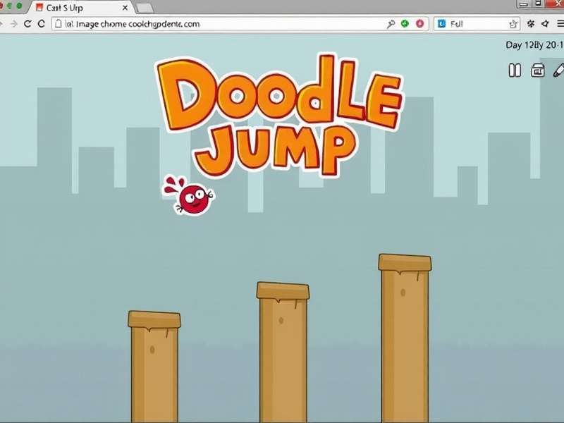 Screenshot of the Doodle Jump Chrome extension interface showing gameplay and controls