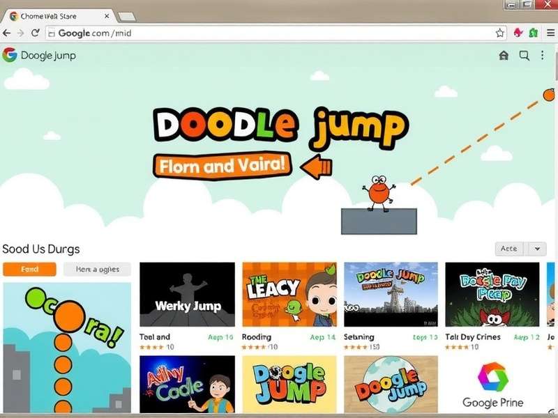 Screenshot of Doodle Jump Extension on Chrome Web Store