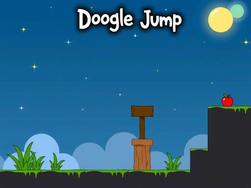 Doodle Jump game screenshot showing the character jumping on platforms