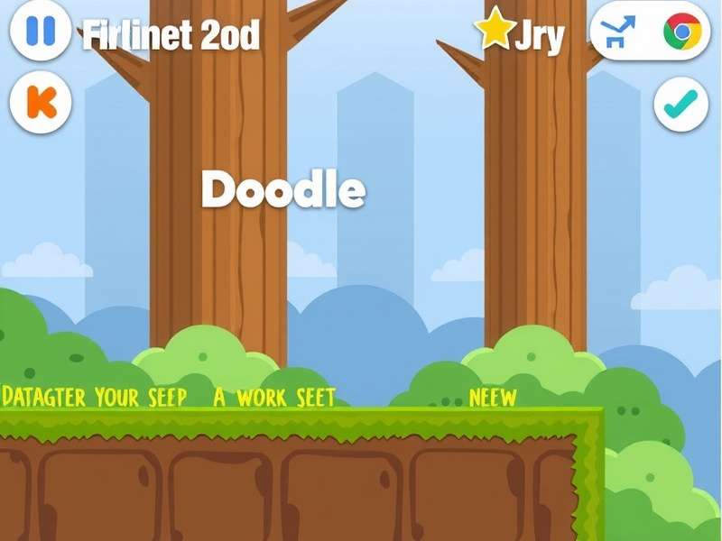 Gameplay screenshot of Doodle Jump running as a Chrome browser extension