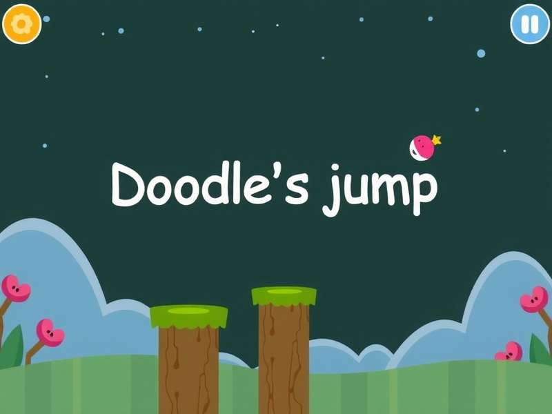 Strategic screenshot showing the Doodler using a jetpack to navigate between platforms and avoid UFOs