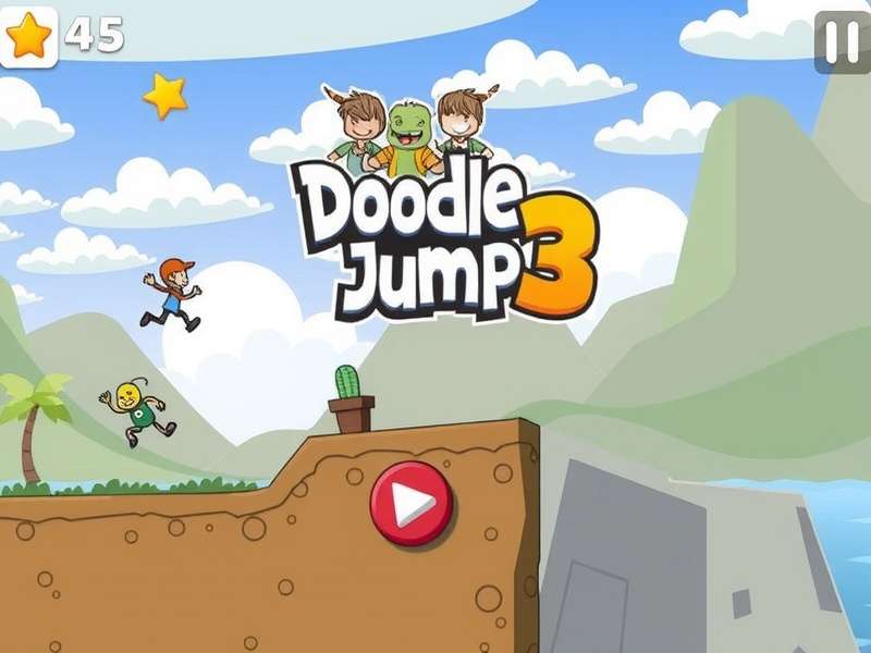 Doodle Jump 3 concept art showing new characters and platforms