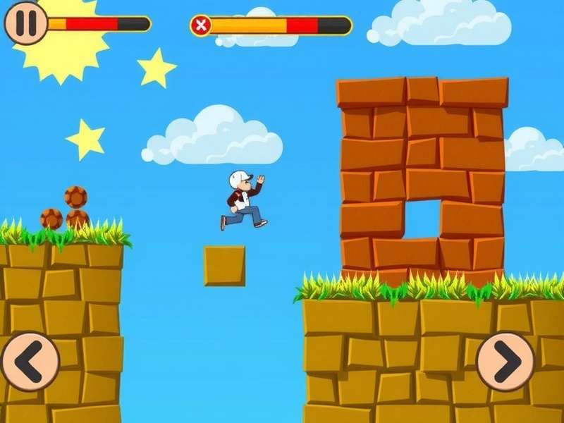 Doodle Jump character performing a double jump between platforms