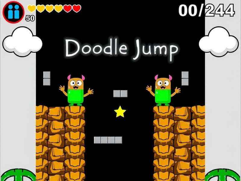 Visualization of the Doodle Jump world record achievement showing the final score screen