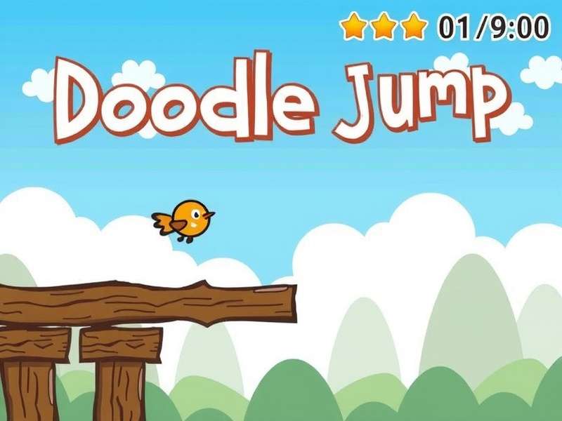 Doodle Jump 2 Level 9 gameplay screenshot showing platforms and obstacles
