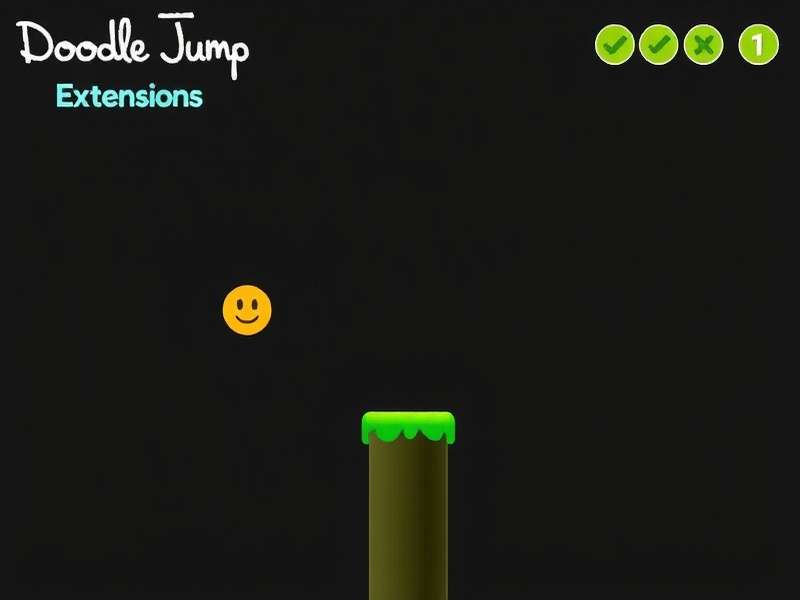 Doodle Jump game interface with various extensions and mods activated