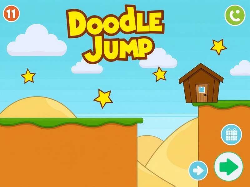 Doodle Jump 2012 gameplay screenshot showing platforms and enemies