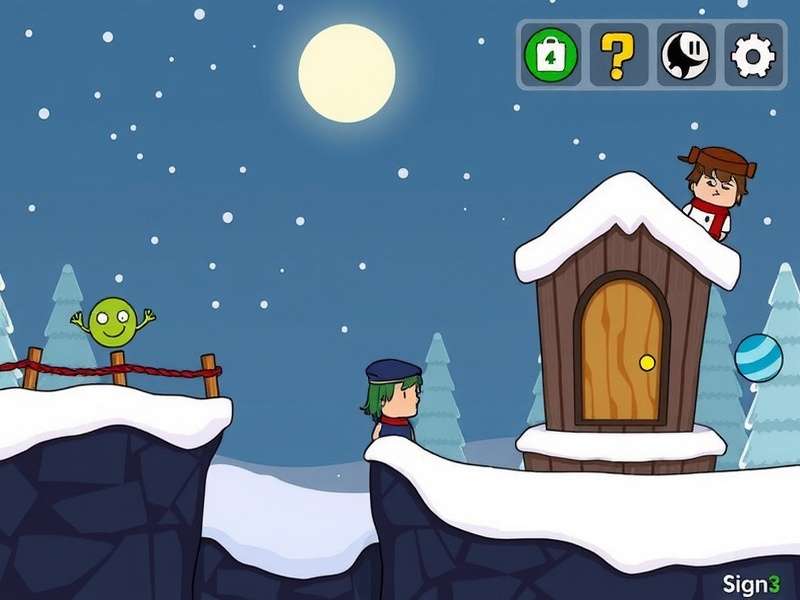 Festive gaming setup with Christmas lights and a mobile device showing Doodle Jump