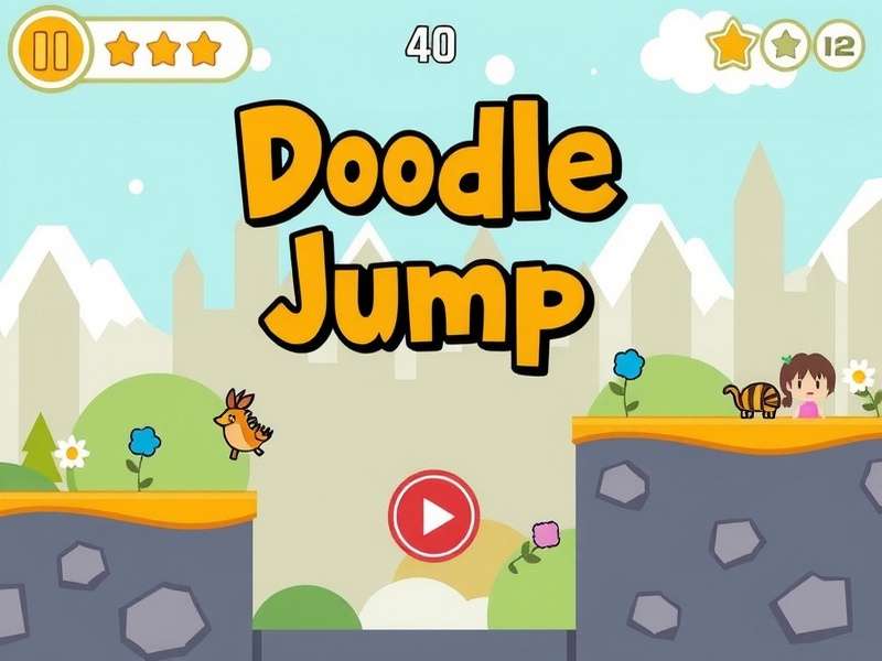 Doodle Jump Unblocked Gameplay on a laptop and mobile screen