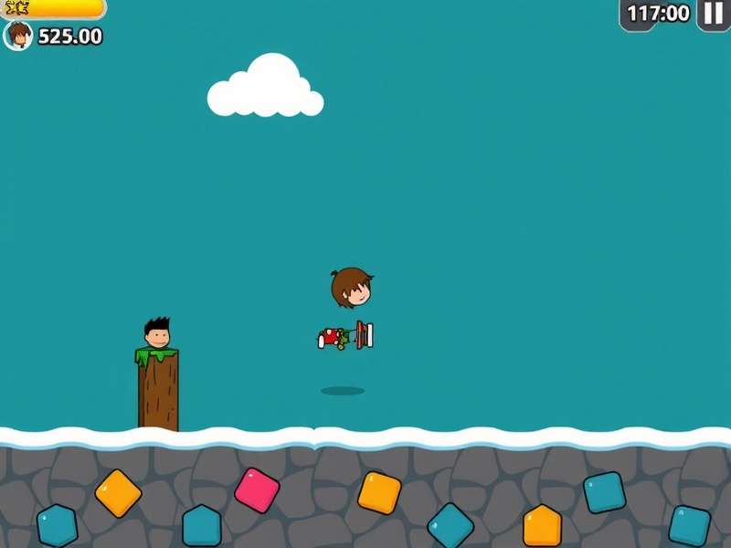 Screenshot of Doodle Jump gameplay from 2010 on an iPhone 3GS