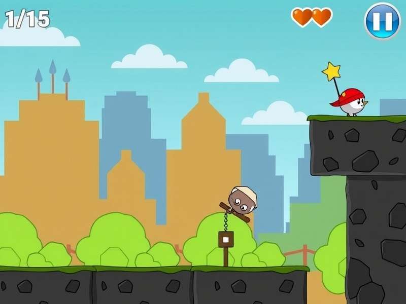 Gameplay screenshot of Doodle Jump HD showing the character, platforms, and monsters