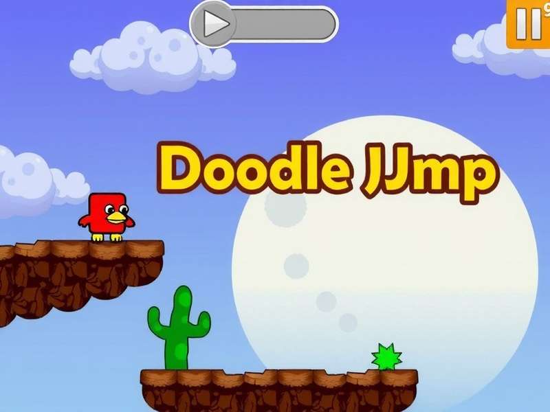 Doodle Jump 2009 gameplay scene showing character on platforms