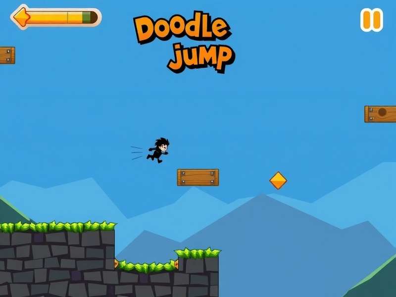 Gameplay screenshot of Doodle Jump Extension Edge showing advanced platforms and high score