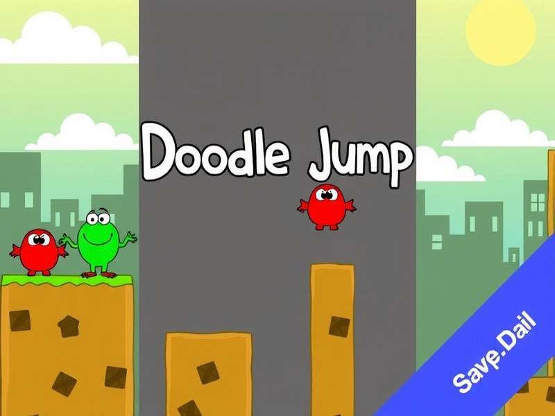 Doodle Jump gameplay on a smartphone screen