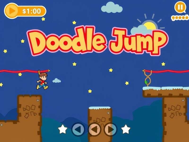 Mobile phone showing Doodle Jump high score screen
