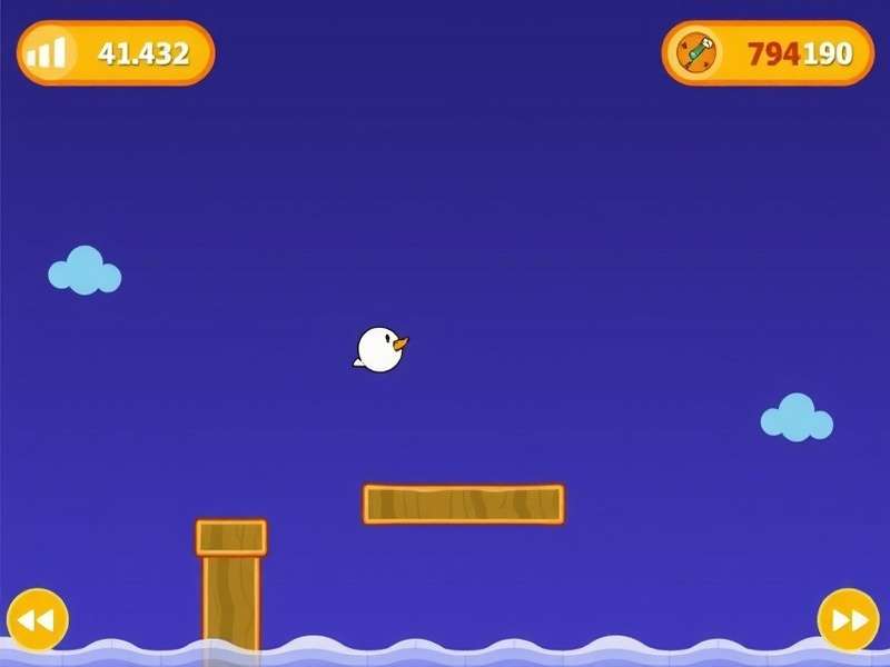 Doodle Jump IOS gameplay screenshot showing the classic doodle character jumping between platforms