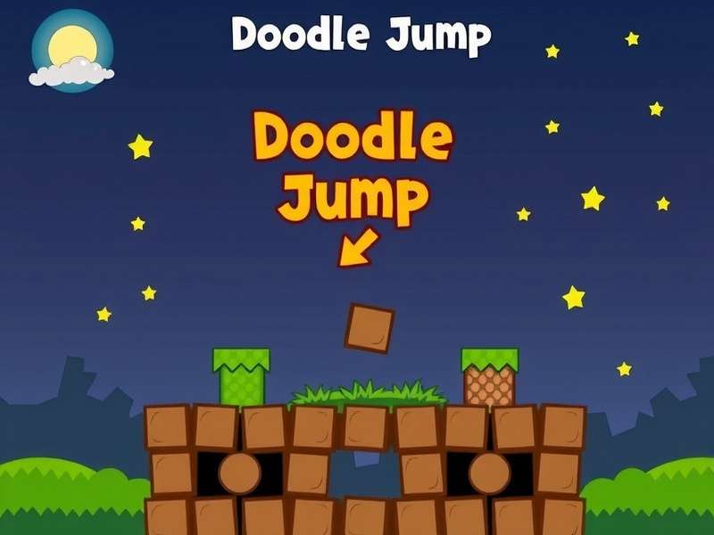 Doodle Jump Old Version gameplay screenshot showing the classic doodle character and hand-drawn platforms