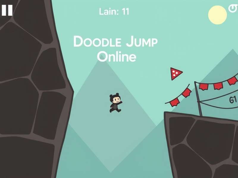 Doodle Jump gameplay on a modern device with colorful platforms and the iconic Doodle character