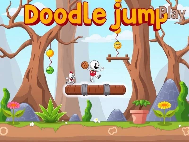 Doodle Jump Play Online – endless vertical platformer gameplay screenshot