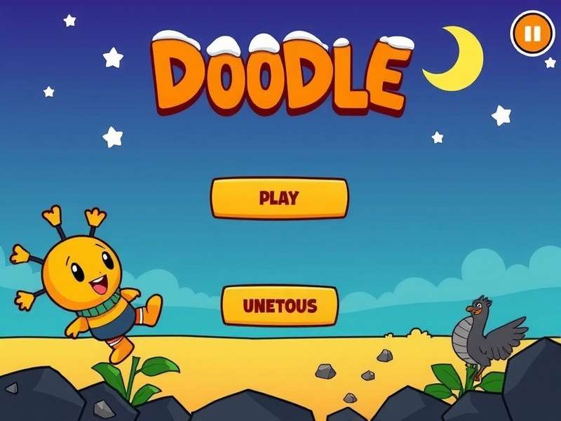 Doodle Jump gameplay screenshot showing the iconic doodle character jumping between colorful platforms