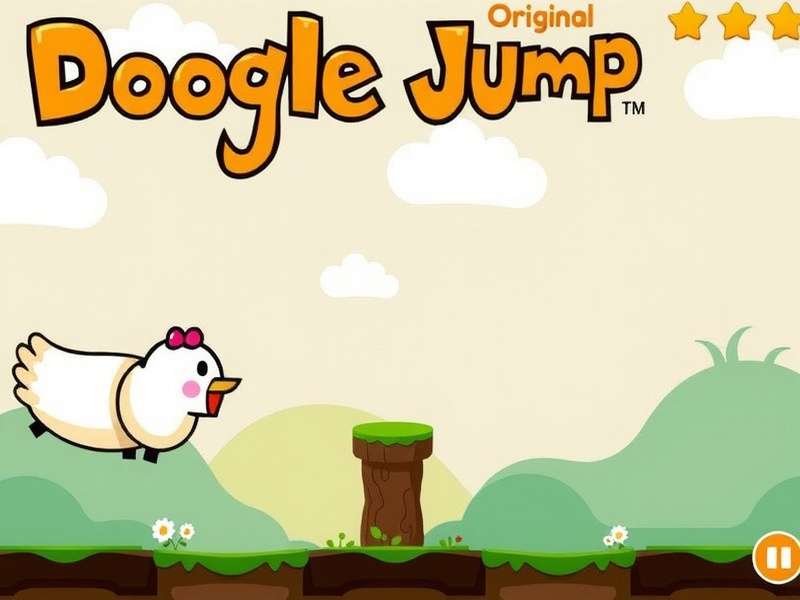 Doodle Jump Original Extension classic gameplay screenshot showing the iconic doodle character jumping on platforms