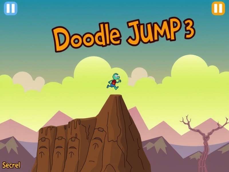 Doodle Jump 3ds gameplay on Nintendo 3ds showing the doodle character jumping across platforms
