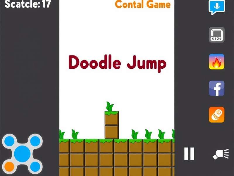 A Doodle Jump character jumping between platforms in a Scratch-style environment